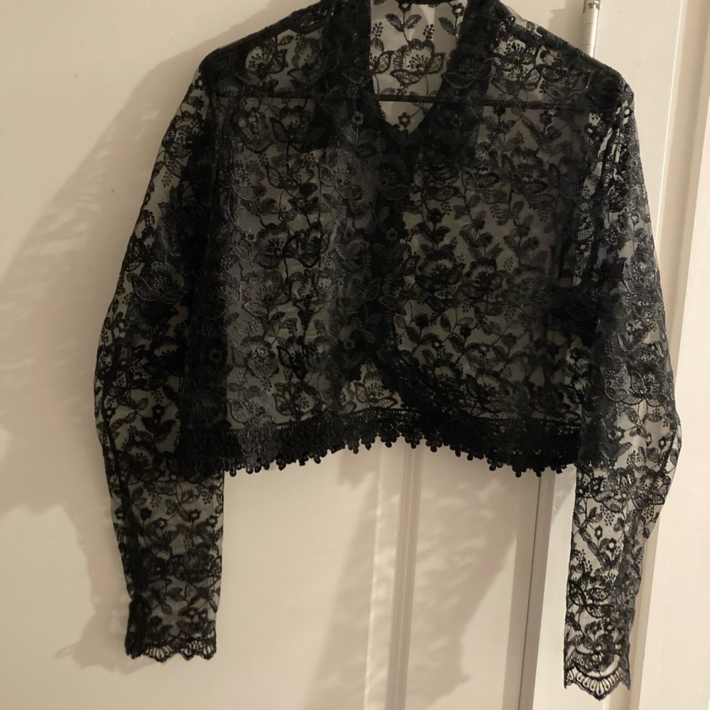 Source Unknown Black Lace Blazer - image 2